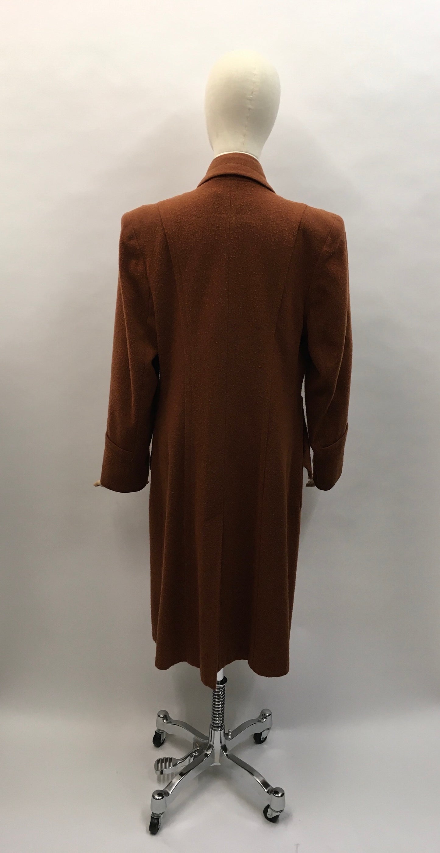 Original 1940s Utility CC41 Rust Coat - Exquisitely Tailored in a lovely soft rust wool
