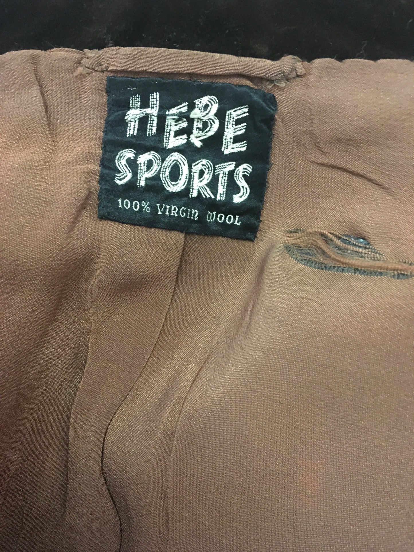 Original 1940’s Beautiful ‘ Hebe Sports ‘ Suit - In A Brown & Cream Woollen Tweed With Brown Velvet Trim