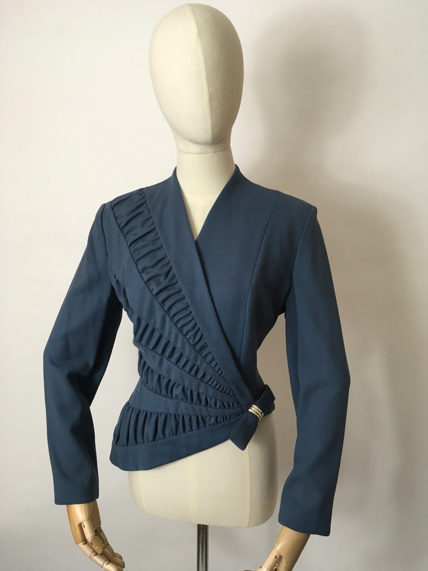 Original 1940’s ‘ Lilli Ann’ Asymmetric Front Jacket - In a Lovely Airforce Blue