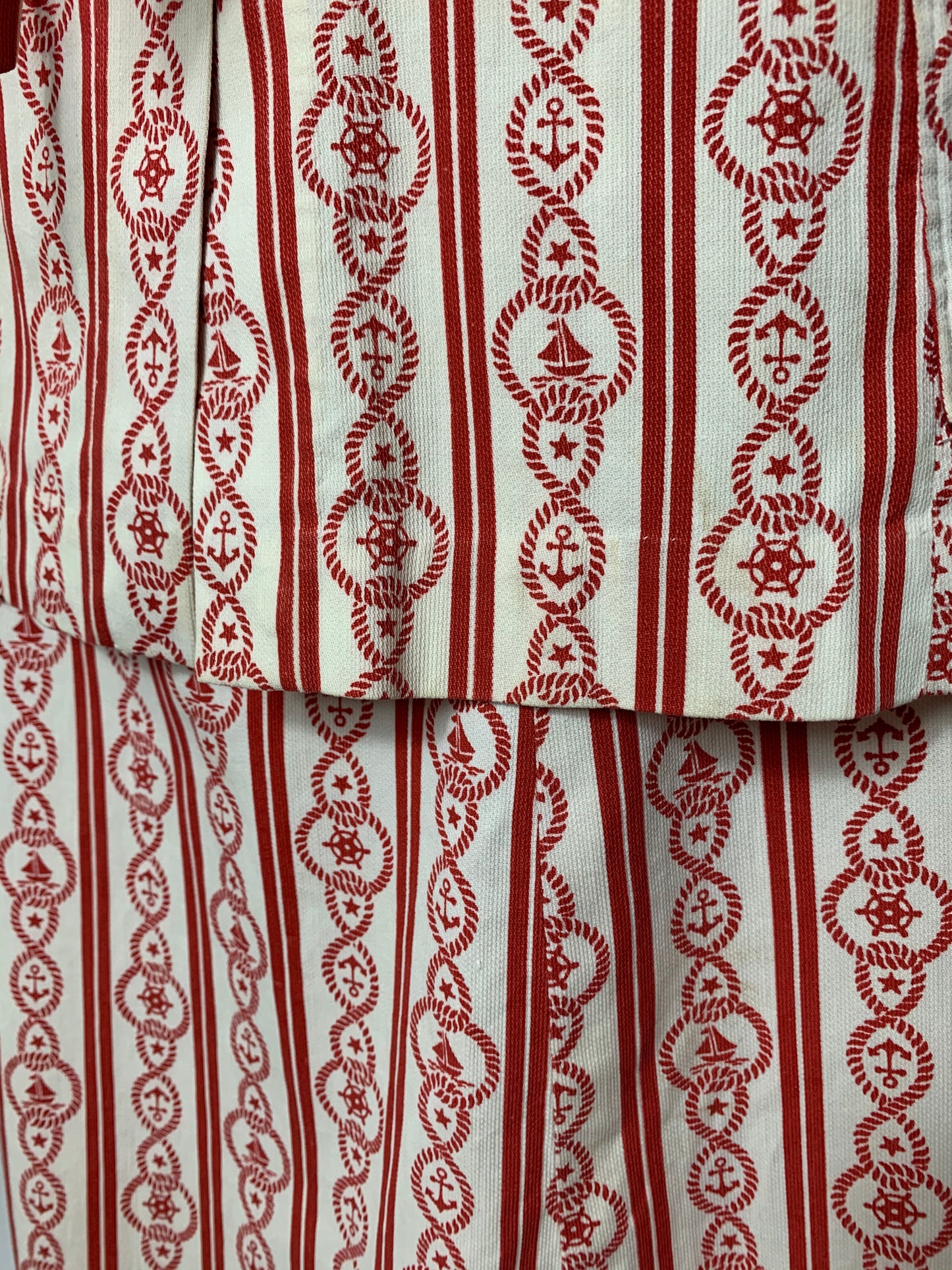 Original 1940’s 3 pc Summer Suit - In a lovely Nautical Print in Red & Ivory