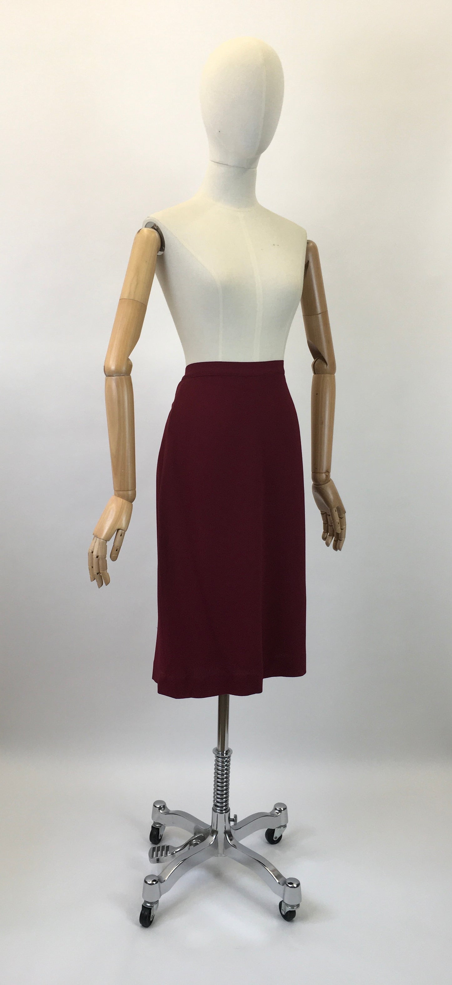 Original 1940's Divine Crepe Skirt - In An Exquisite Deep Wine
