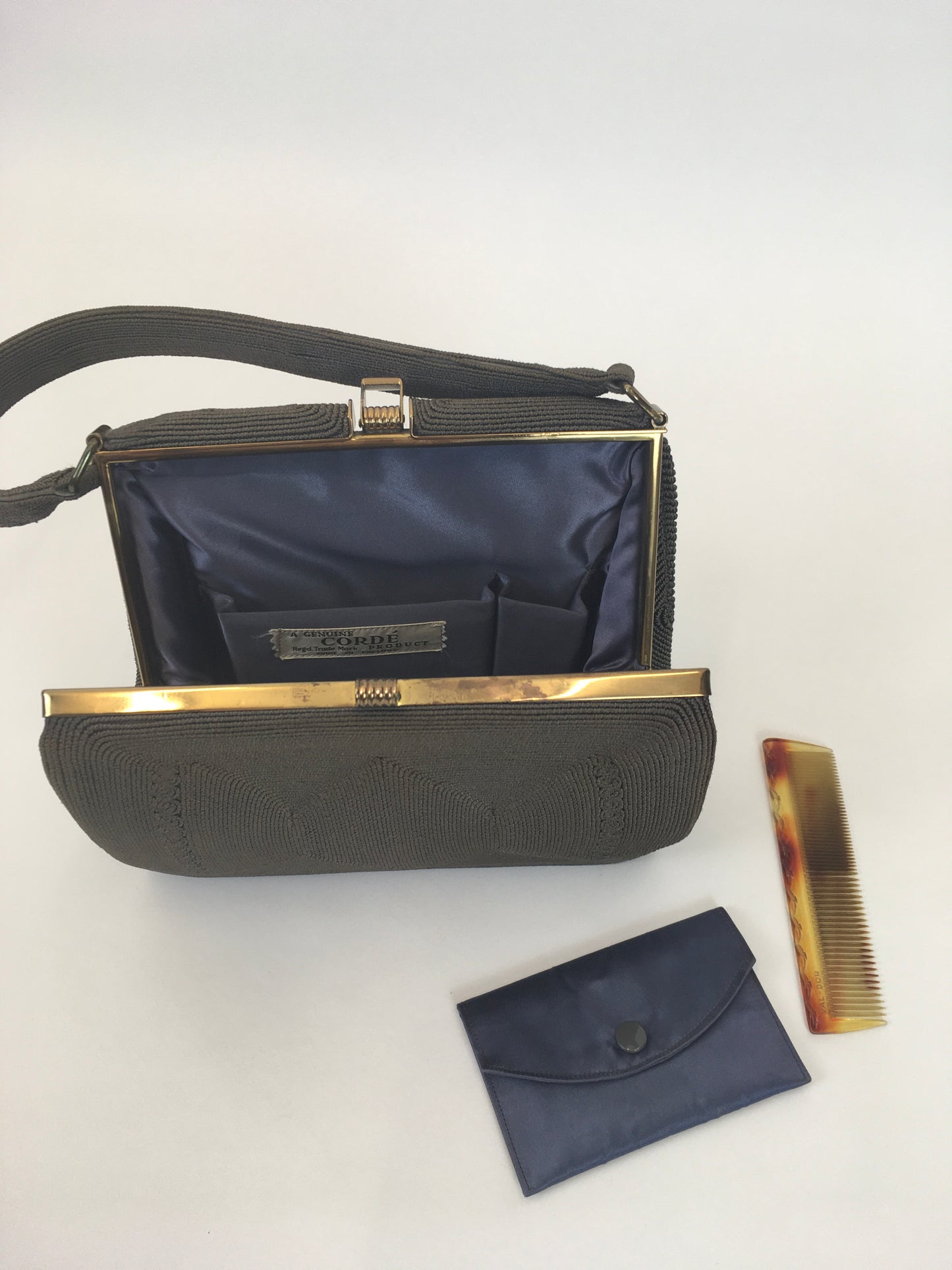 Original 1940s ‘ Corde’ Bag, Made in England - In a Lovely Grey Toned Brown