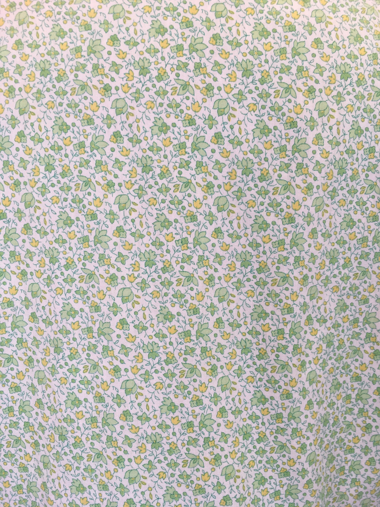 Original 1930s Cotton Day Dress - In a Lovely Colour Pallet of Soft greens, Buttercup Yellows and White