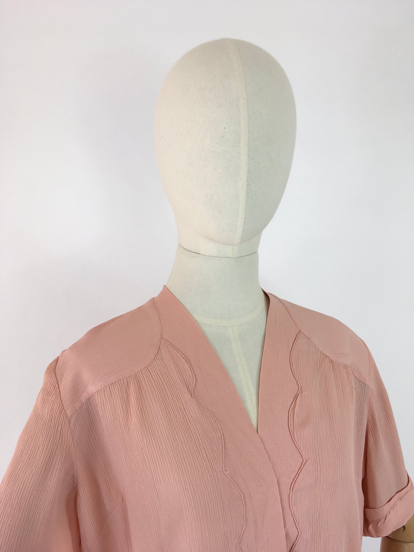 Original 1940’s Dusky Rose Crepe Blouse - Made By the Fabulous Debenham and Freebody