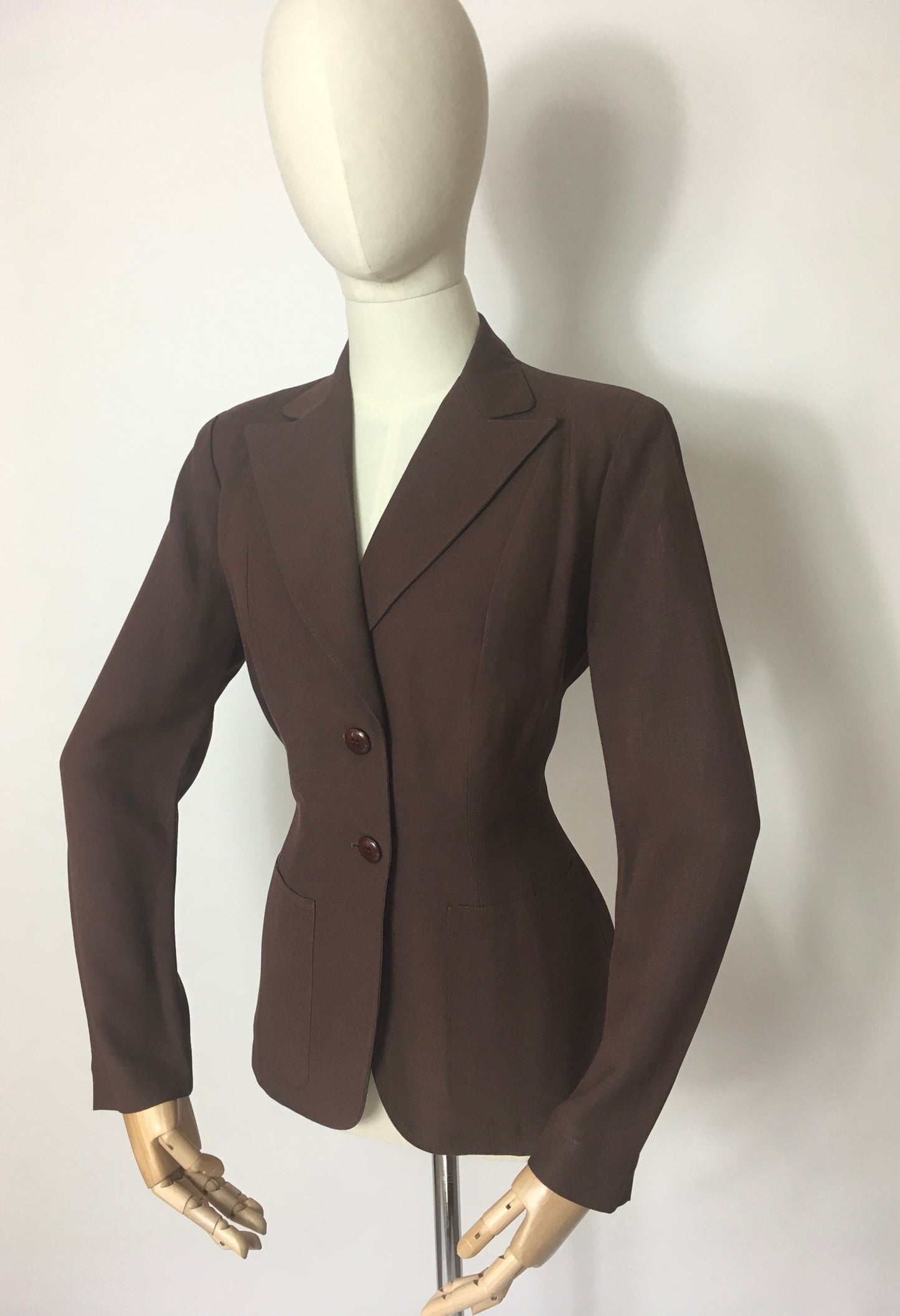 Original 1940’s Summer Jacket in Brown - ‘ Sacony Palm Beach ‘ Label
