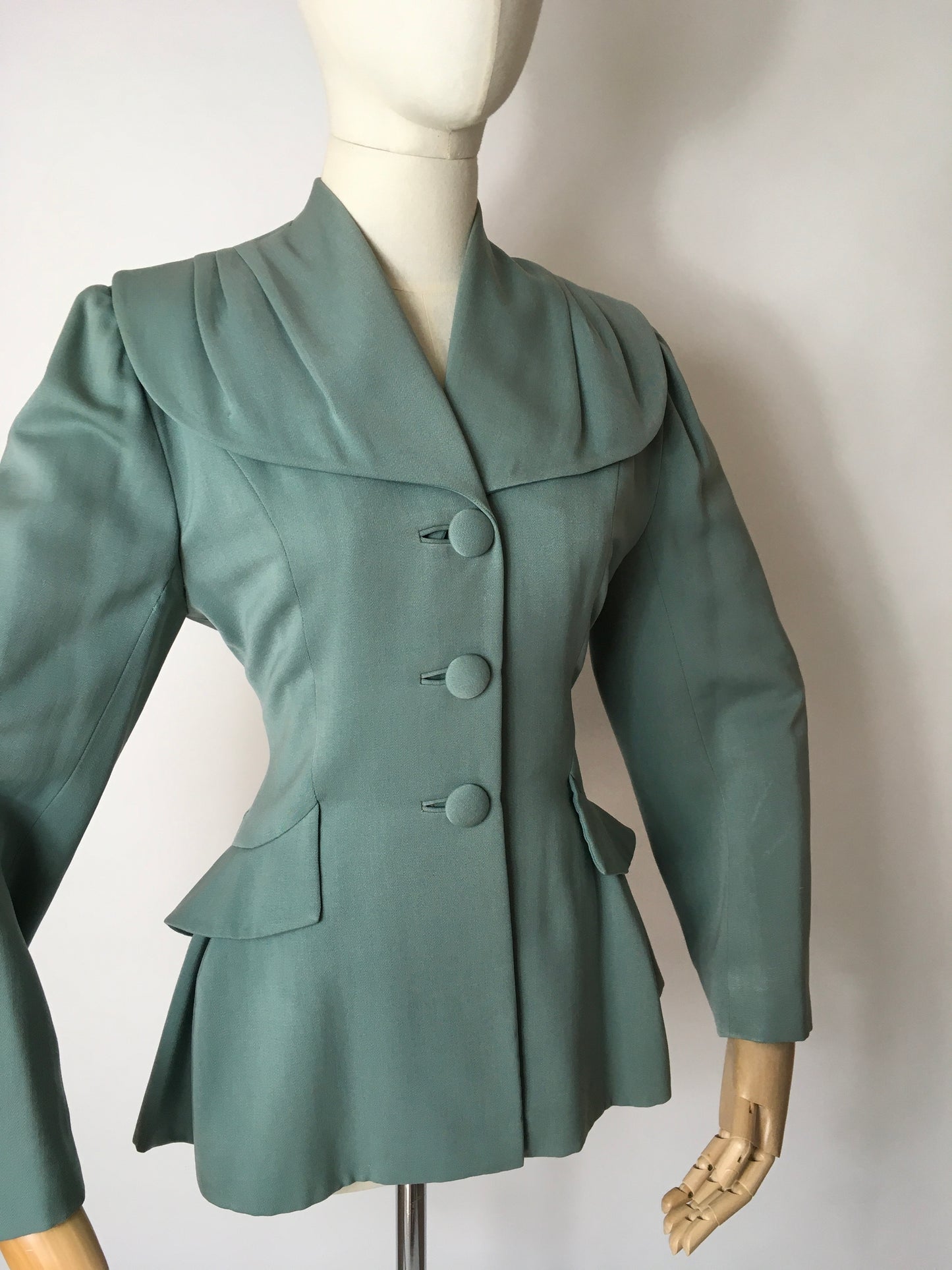 Original 1940’s Black Label ‘ Lilli Ann ‘ - In the Most Beautiful Soft Duck Egg Colour Pallet