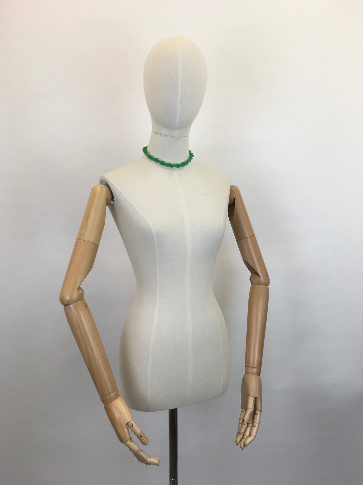 Original 1940’s Telephone Wire Necklace ‘ Scoobie’ - In a Grassy Green