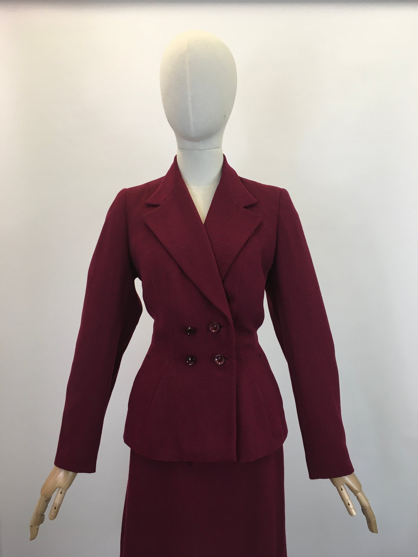 Original 1940's Darling 2pc Suit - In A Deep Berry Wine