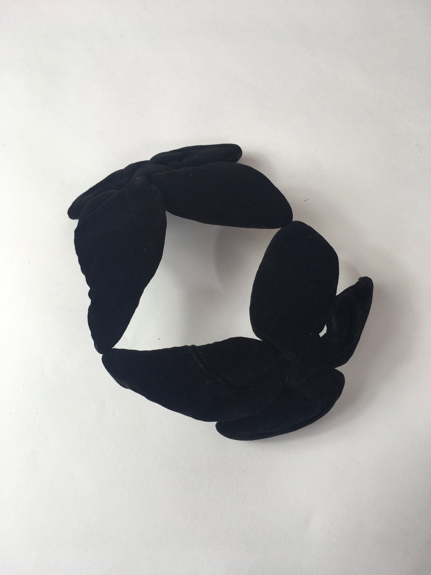 Original 1950’s Black Velvet Headpiece - With Fabulous Bow Shaping