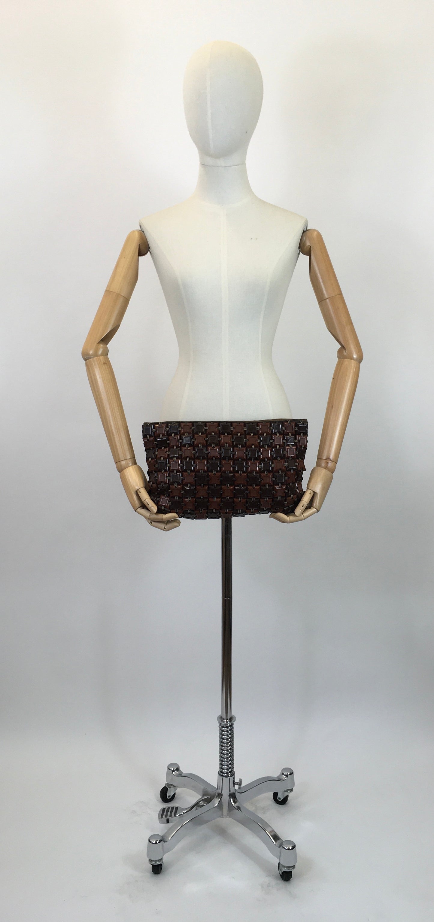 Original 1940's Stunning Plastiflex Clutch Handbag - In A Two-Tone Nutmeg & Chocolate