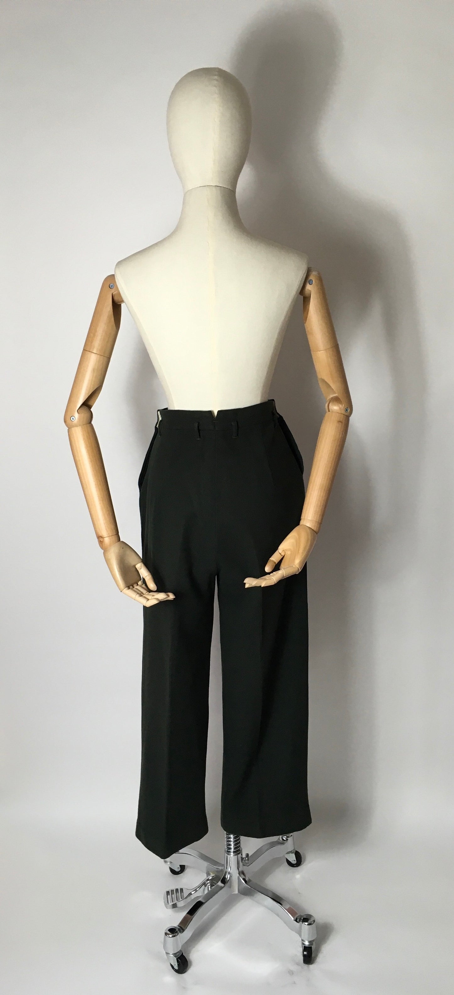 Original Early 1950’s Slacks - In a Beautiful Forest Green Wool