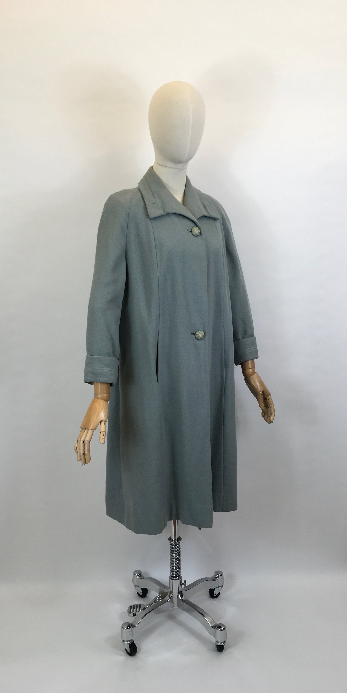 Original 1950’s Darling Pale Blue Swing Coat - With A Classic Easy to Wear 50’s Silhouette