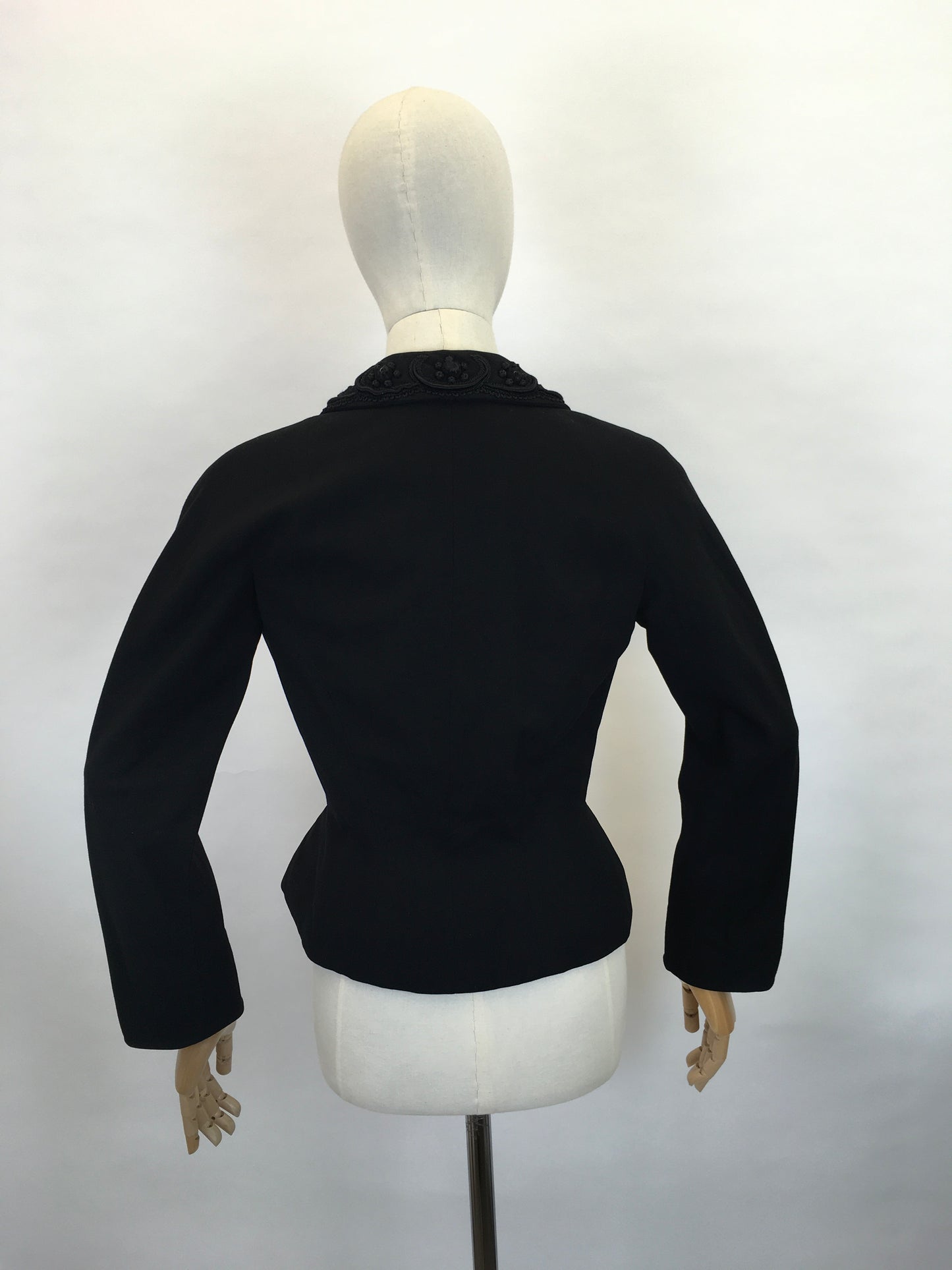 Original Late 1940’s early 1950’s ‘ Hattie Carnegie’ Black Jacket - Creating the Iconic New Look Silhouette