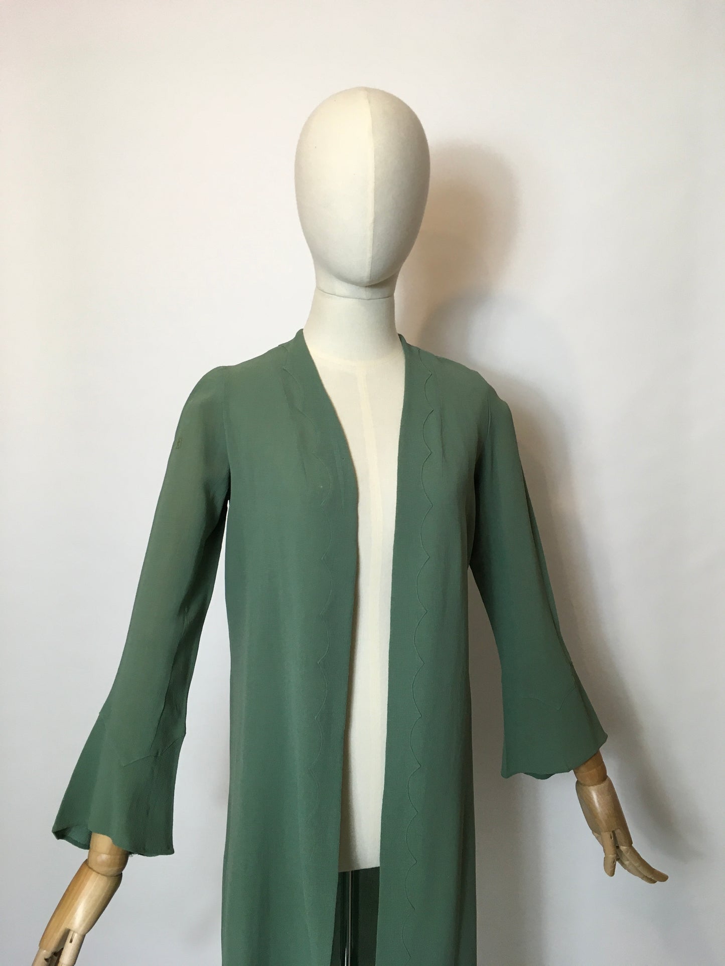 Original 1930’s Eau De Nil Lightweight Summer Overcoat - Festival of Vintage Fashion Show Exclusive