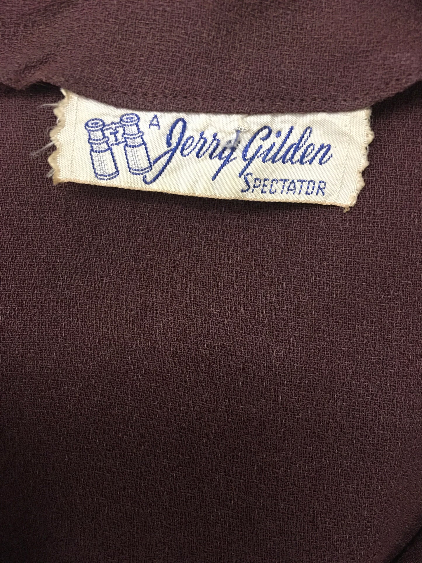 Original 1940’s SENSATIONAL Brown Fine Crepe Dress - ‘ A Jerry Gilden Spectator ‘