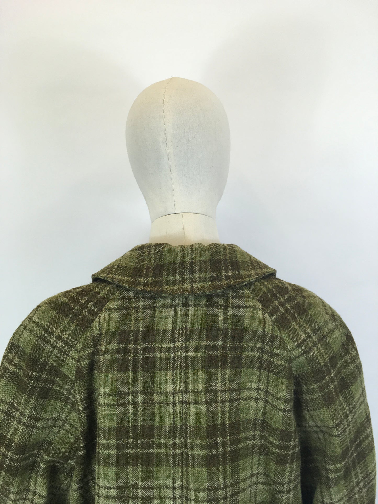 Original 1950’s FABULOUS Green Check Jacket/ Coat - Classic 50’s Styling & Great Pockets