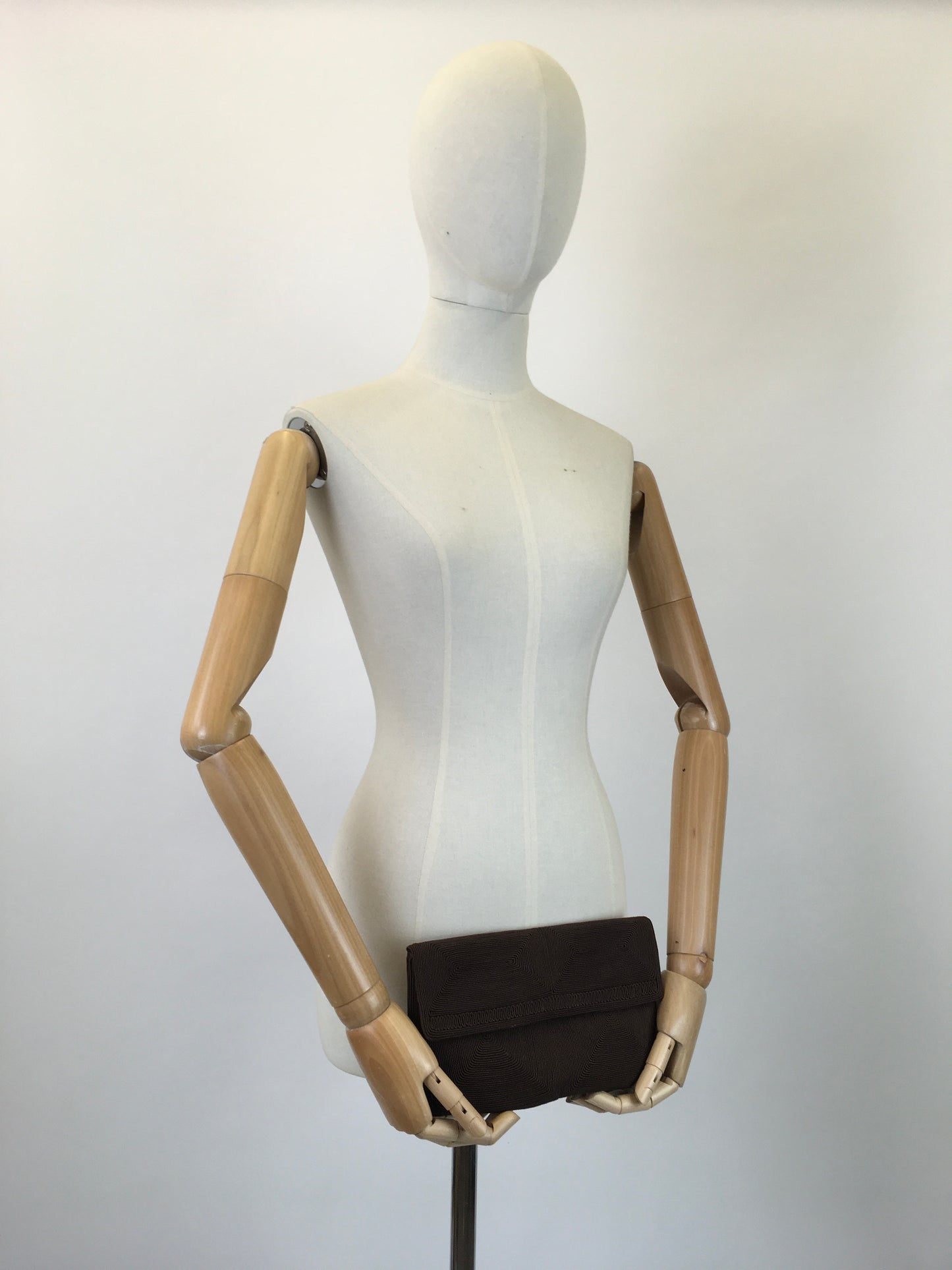 Original 1940's Darling Corde Clutch Handbag - In A Warm Chocolate Brown