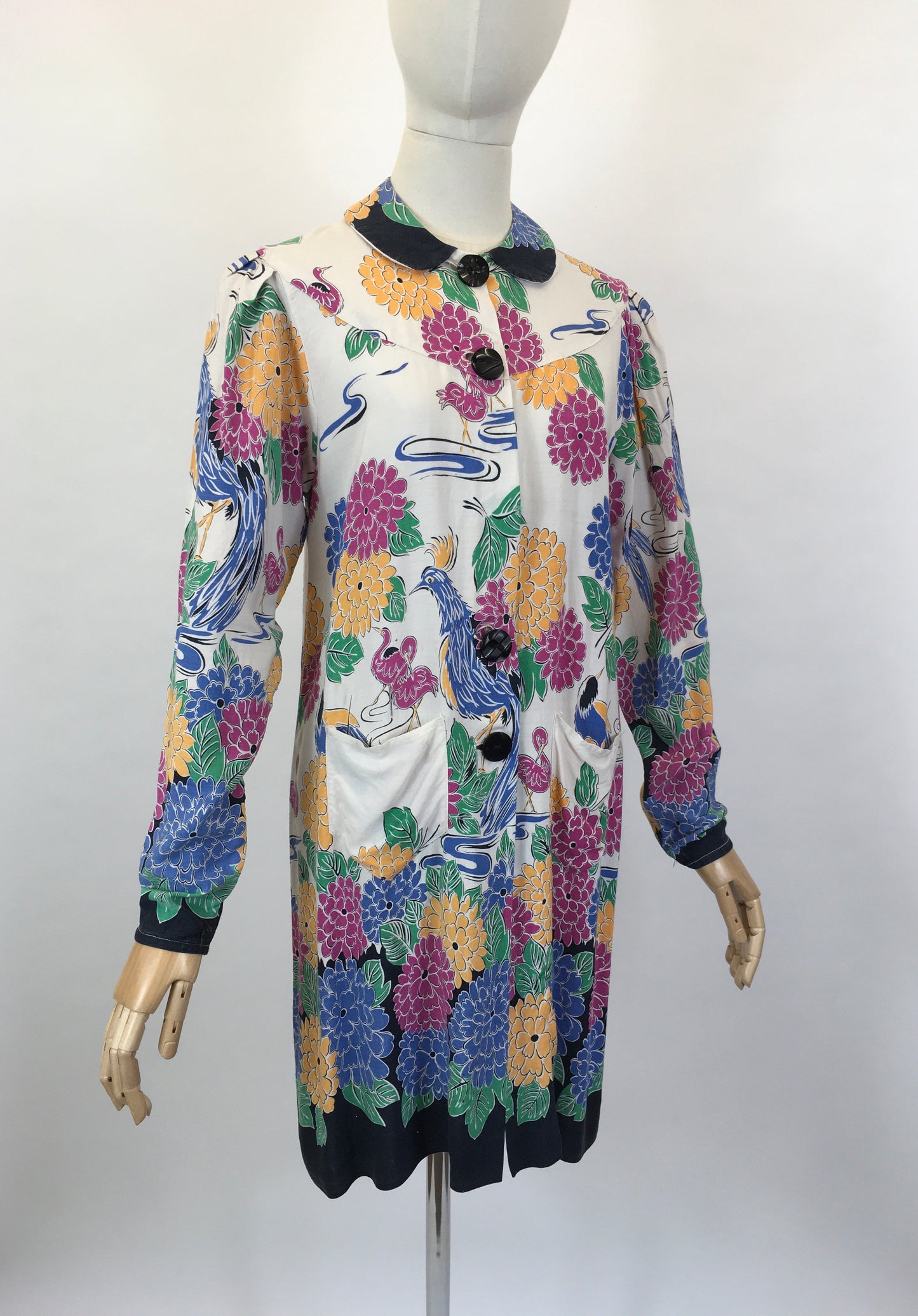 Original 1940’s SENSATIONAL Smock - With Amazing Print in Bold Bright Colours