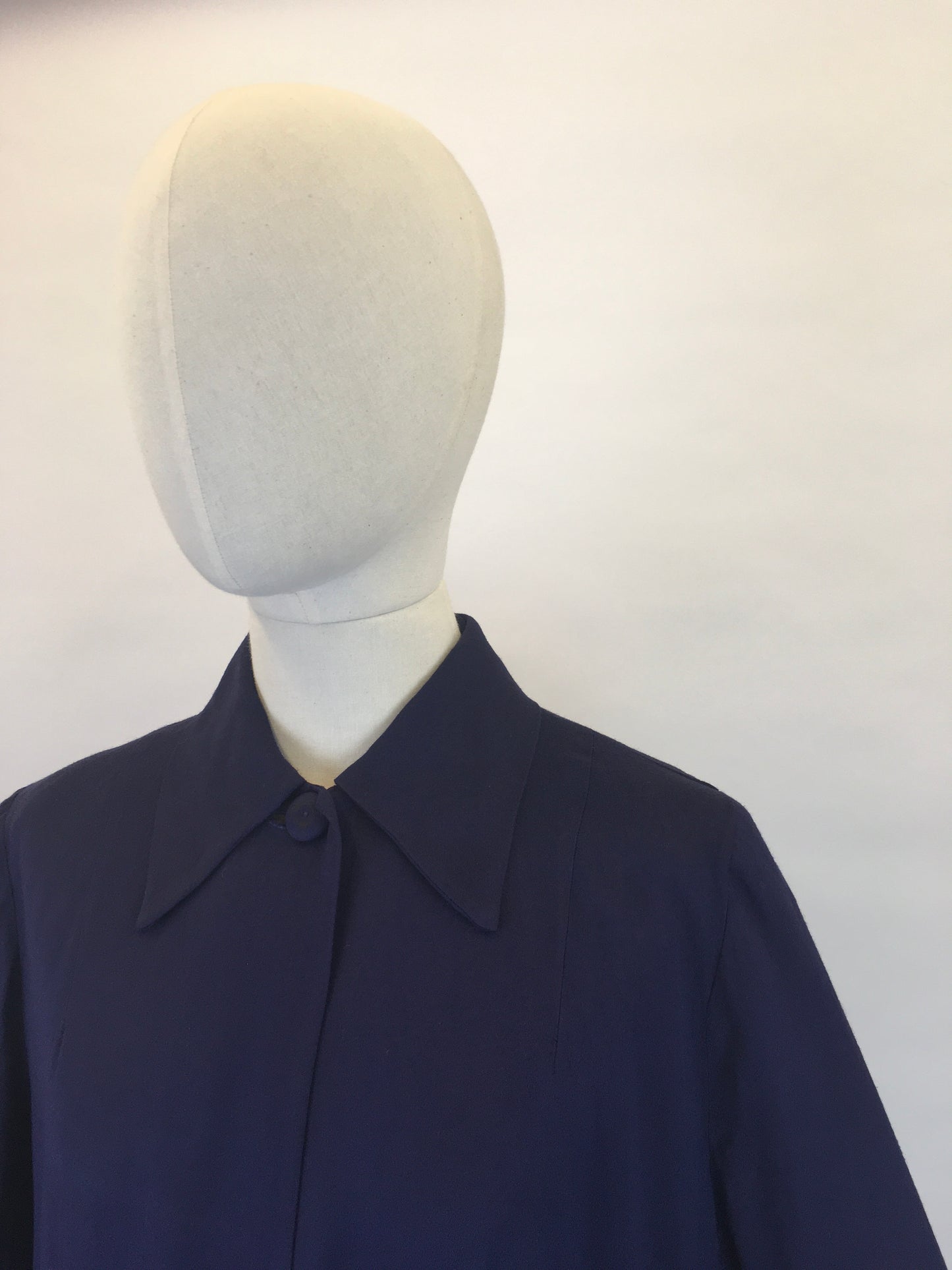 Original 1940s Stunning Navy Swagger Jacket - In a Lightweight Gab Fabric with lovely Button Detailing