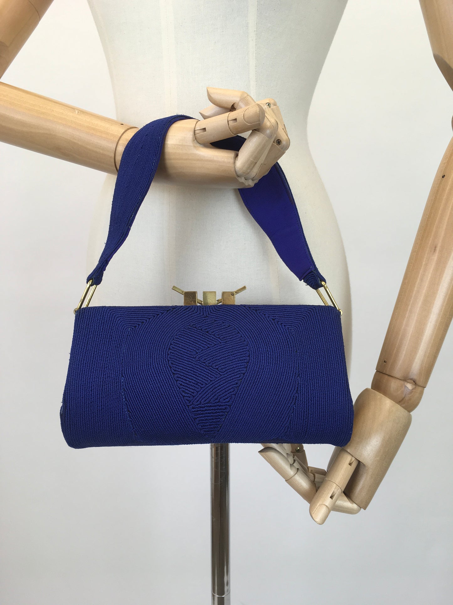Original 1940's Exquisite Corde Handbag - In A Beautiful Vibrant Rich Blue