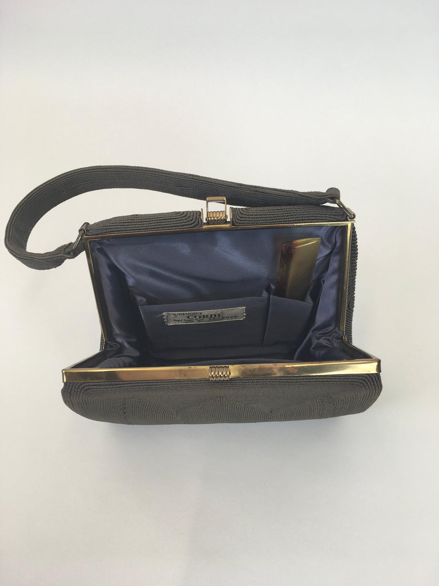Original 1940s ‘ Corde’ Bag, Made in England - In a Lovely Grey Toned Brown