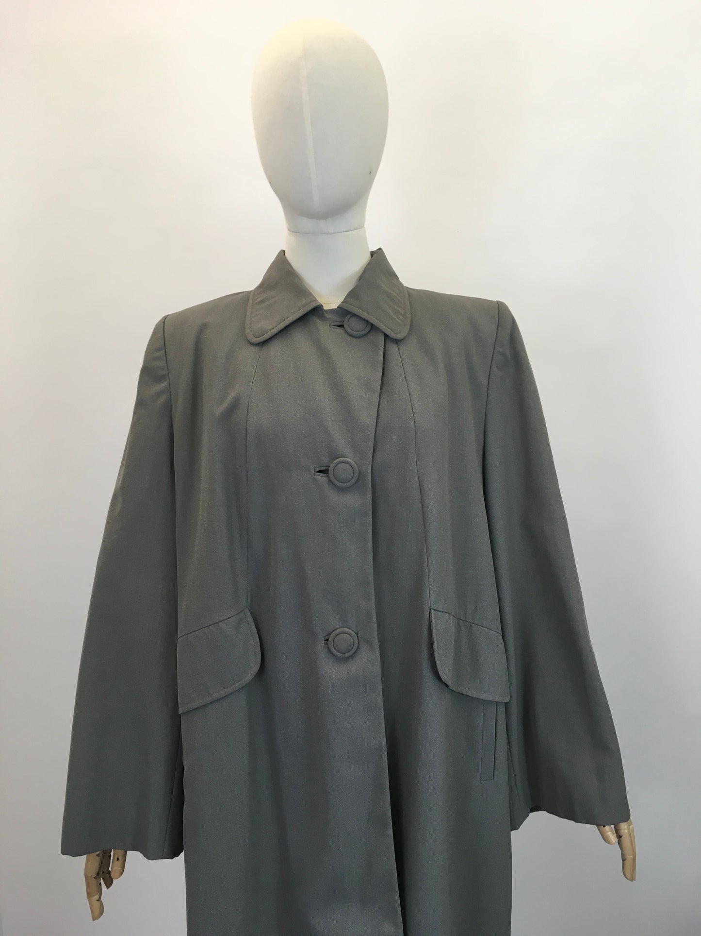Original Late 40's Early 50's Coat in Powdered Grey - By ' Betsy Rose'