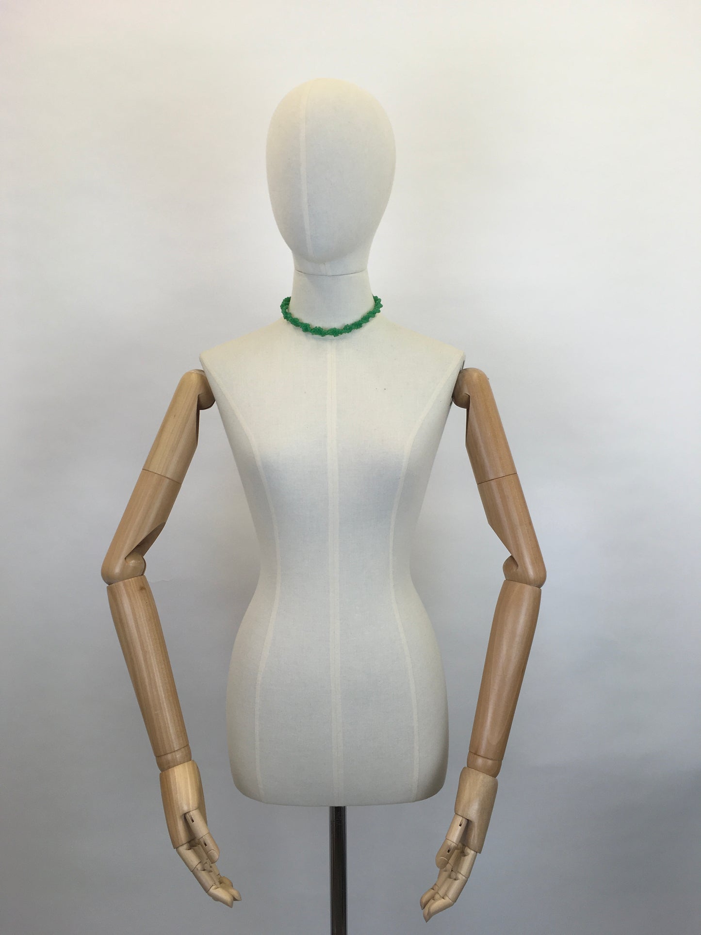 Original 1940’s Telephone Wire Necklace ‘ Scoobie’ - In a Grassy Green