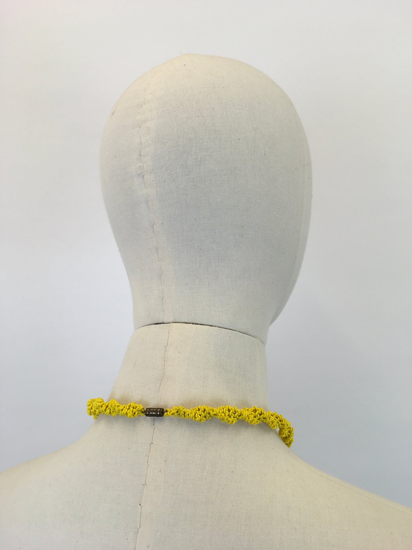 Original 1940’s Scoobie Necklace From Telephone Cord - In Sunshine Yellow