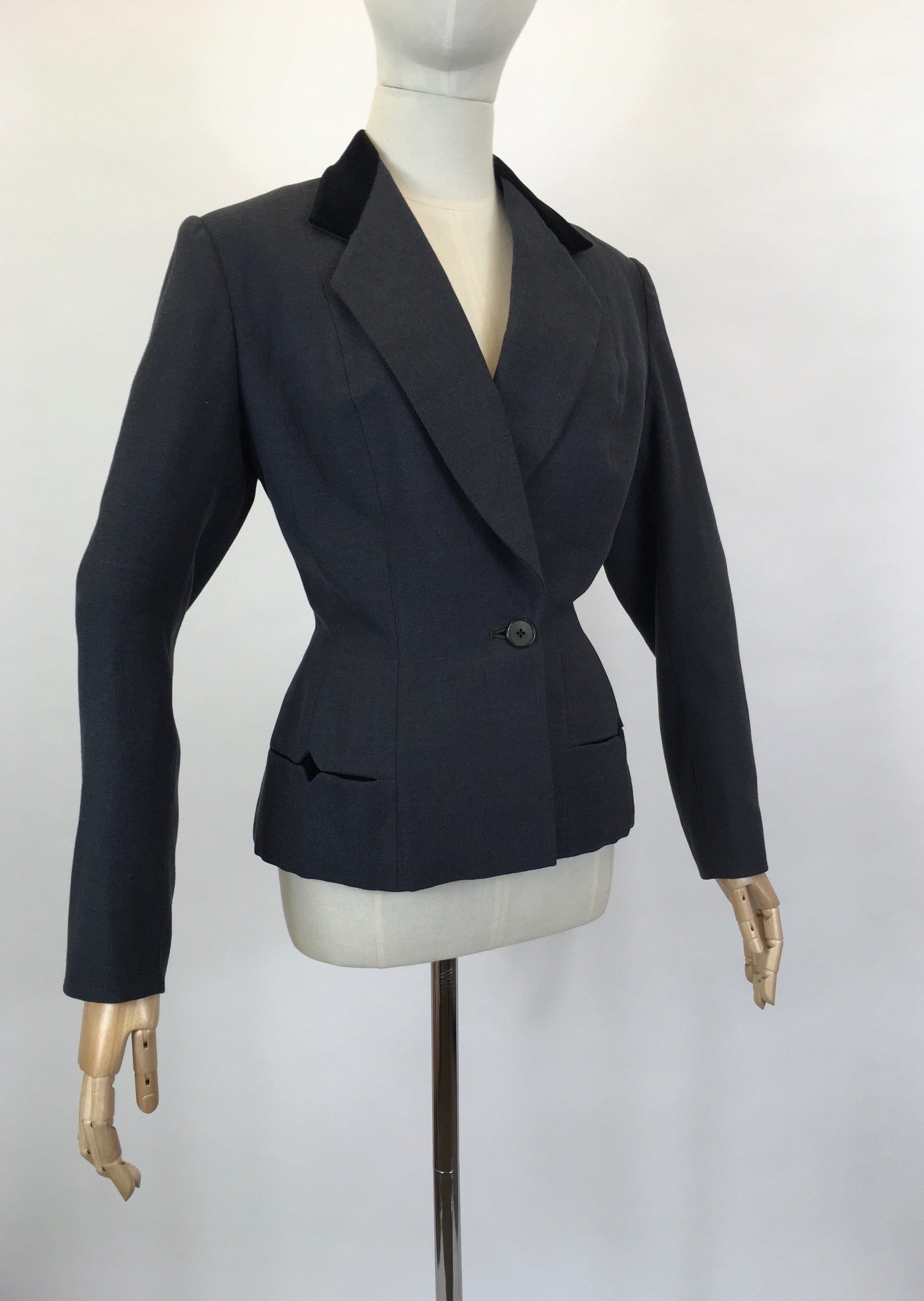 Original Late 1940’s early 1950’s Grey Fitted Jacket - By ‘ Simon Massey’