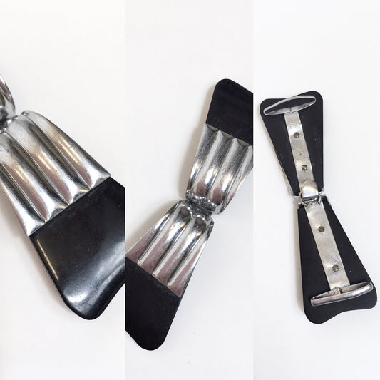 Original 1920's / 1930's Art Deco Buckle - A Darling Bow Shape in Black & Silver
