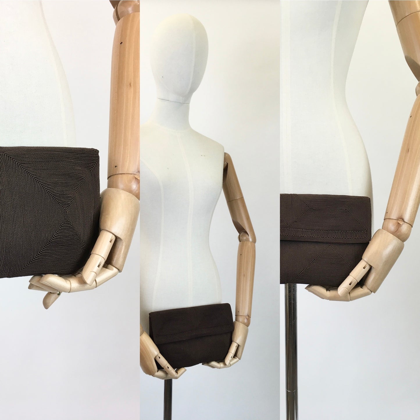 Original 1940's Darling Corde Clutch Handbag - In A Warm Chocolate Brown