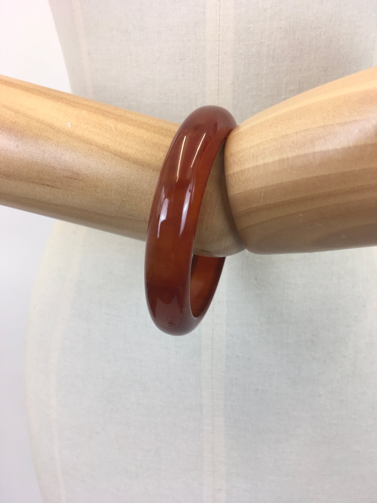 Original 1940's / 1950's Fabulous Bakelite Bangle - In An Amber Colourway