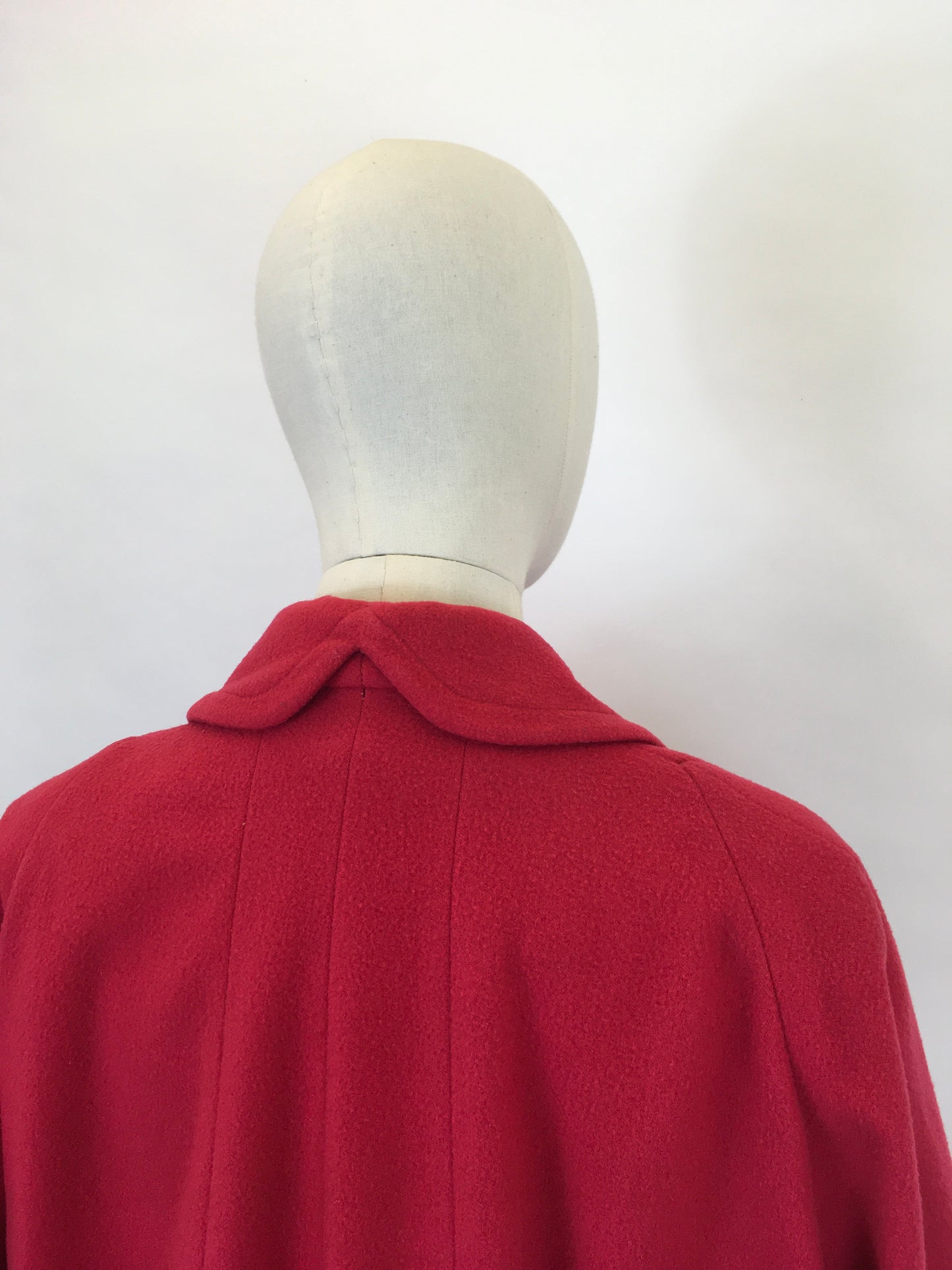 Original Late 1940’s Raspberry Red Swing Jacket - With Stunning Detailing