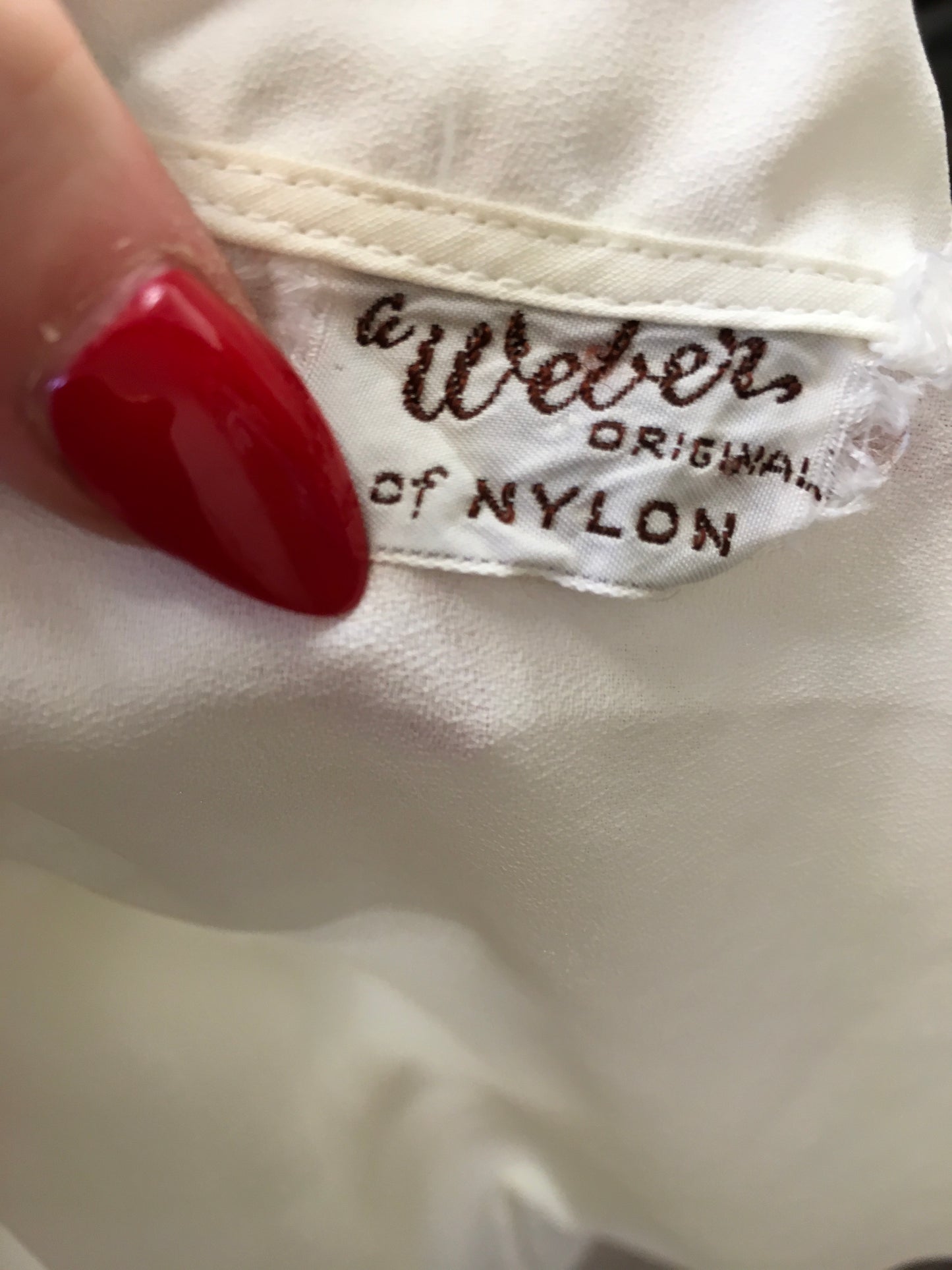 Original 1950’s ‘ Weber’ Blouse in Crisp White - Featuring Lace and Pintuck Detailing to the Bodice