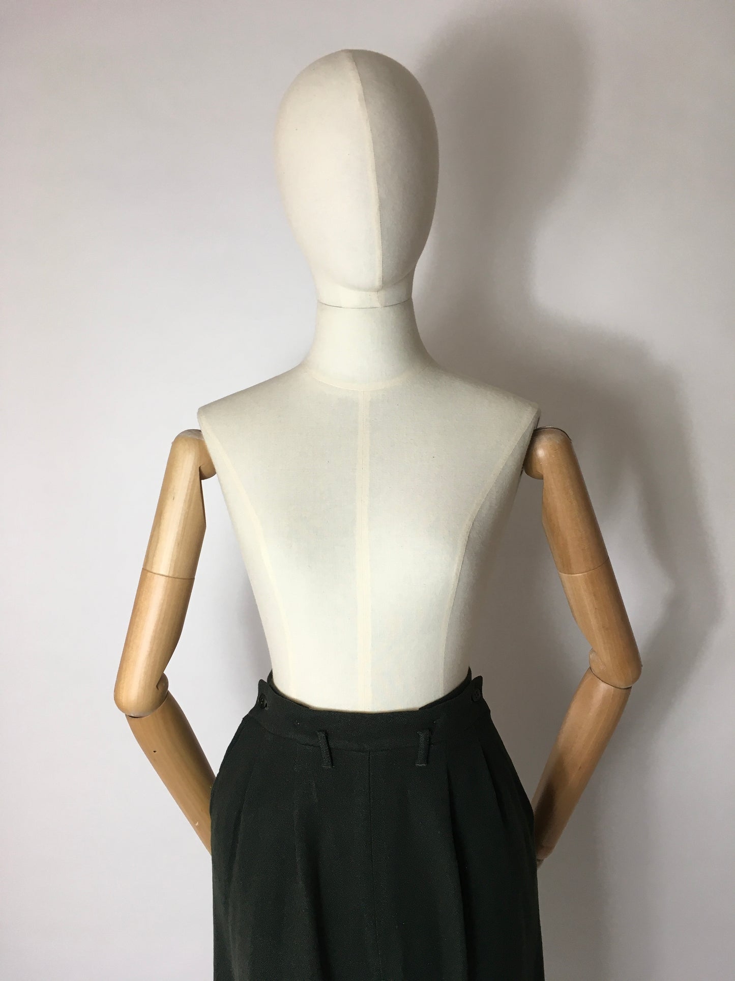 Original Early 1950’s Slacks - In a Beautiful Forest Green Wool