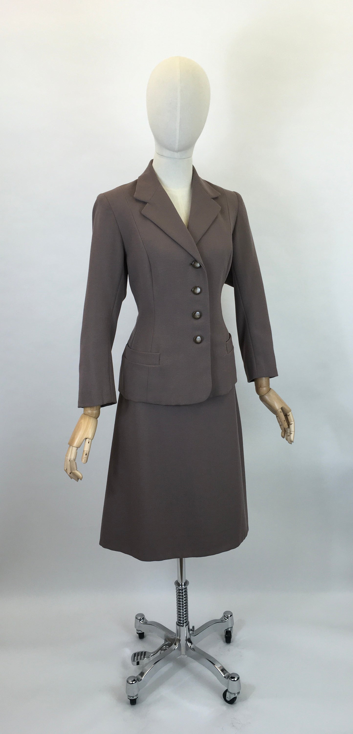 Original 1950’s Beautiful 2 pc Suit - In A Muted Mink Colour