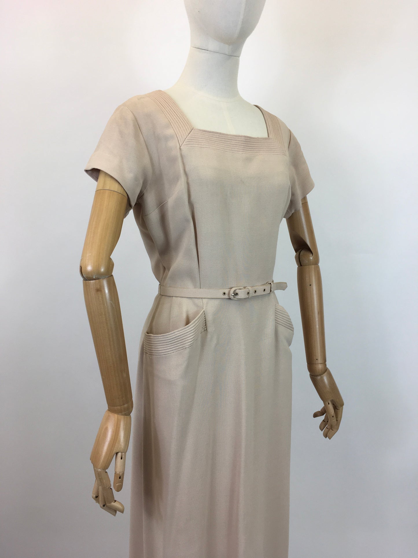 Original 1950’s Stunning ‘ Peggy Page’ Dress and Coat set - In Soft Sand Moygoshal Linen