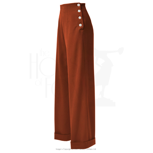 House Of Foxy 1940’s Swing Pants in Rust