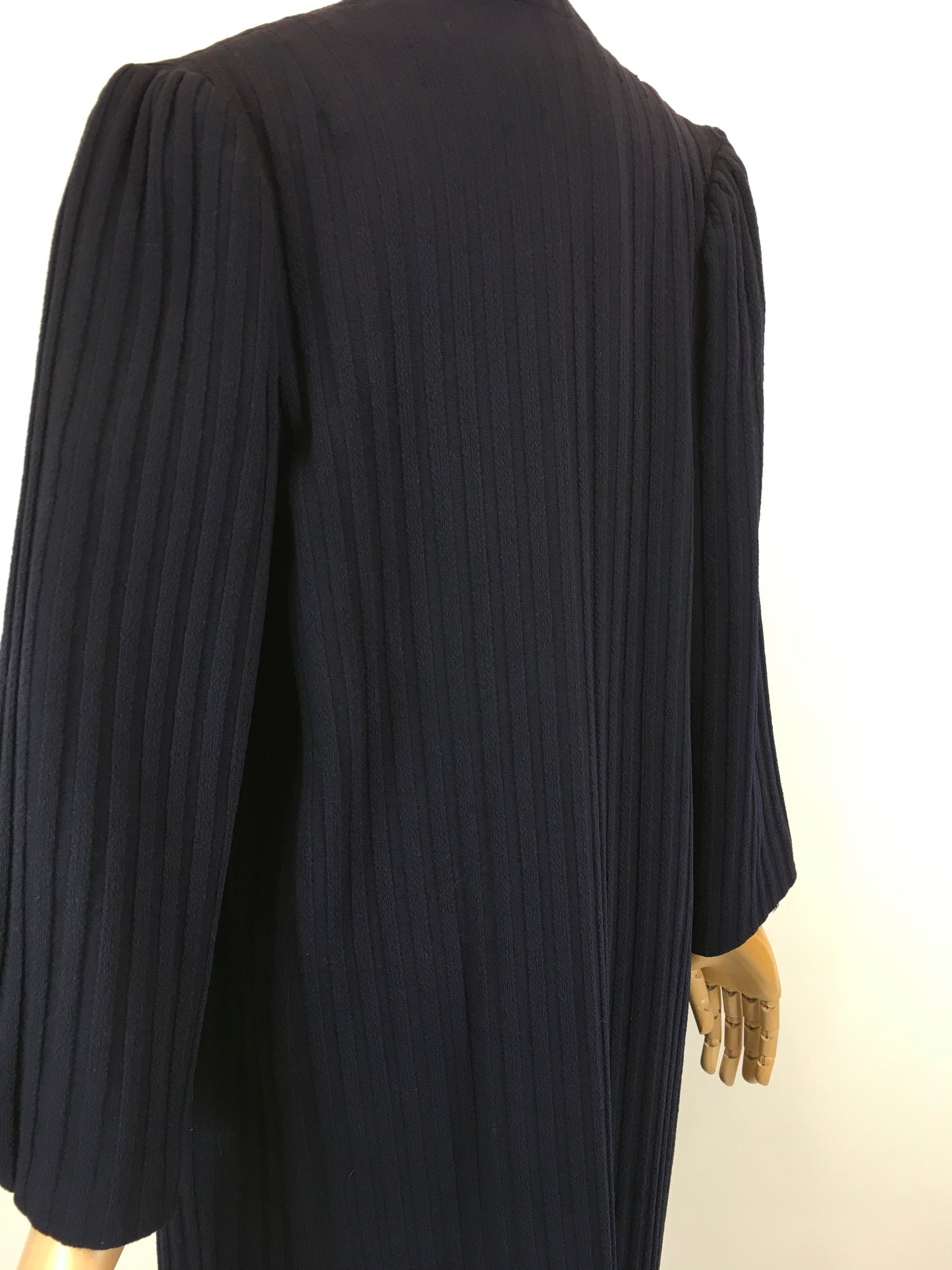 Original Mid to Late 1930’s Navy Edge to Edge Coat - In A Beautiful Woollen Textured Crepe
