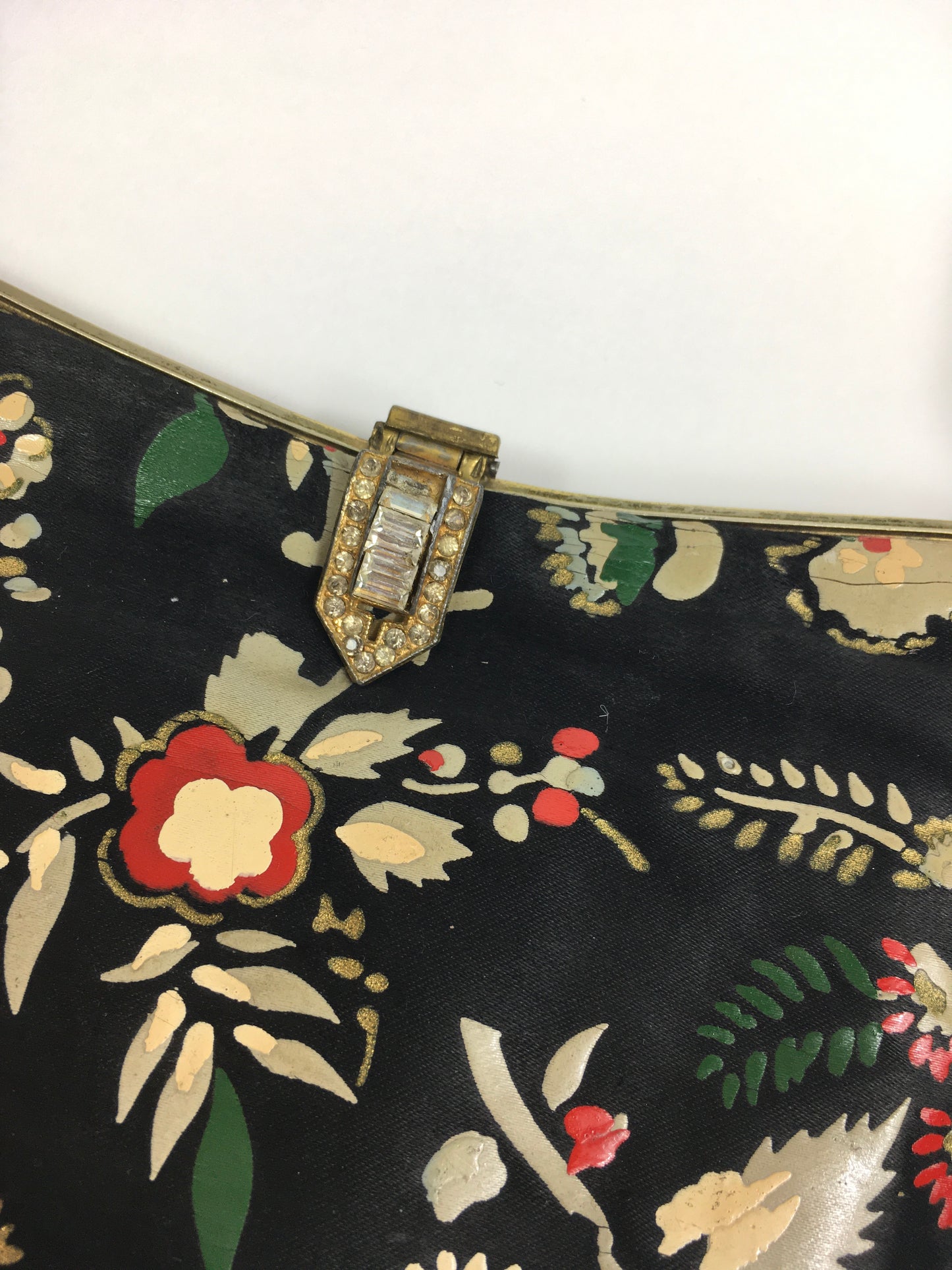 Original 1930’s Exquisite  Evening Bag - In The Most Beautiful Handpainted Delicate Floral