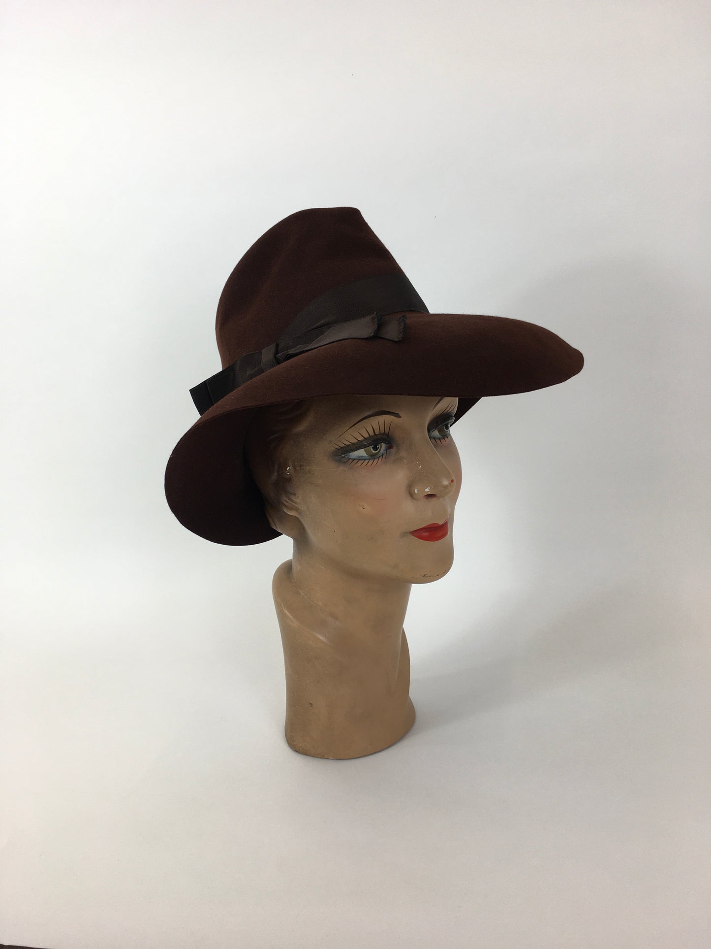 Original 1940’s STUNNING Brown Fedora - Made by ‘ Flechet’