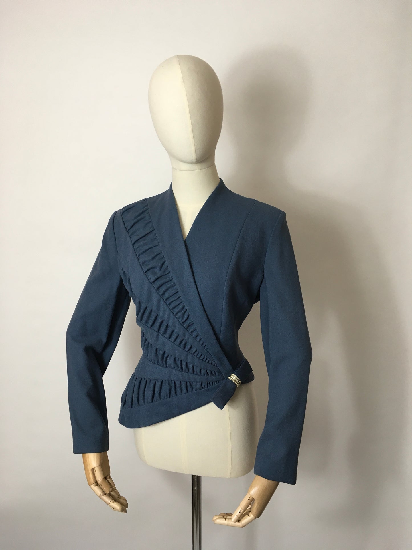 Original 1940’s ‘ Lilli Ann’ Asymmetric Front Jacket - In a Lovely Airforce Blue