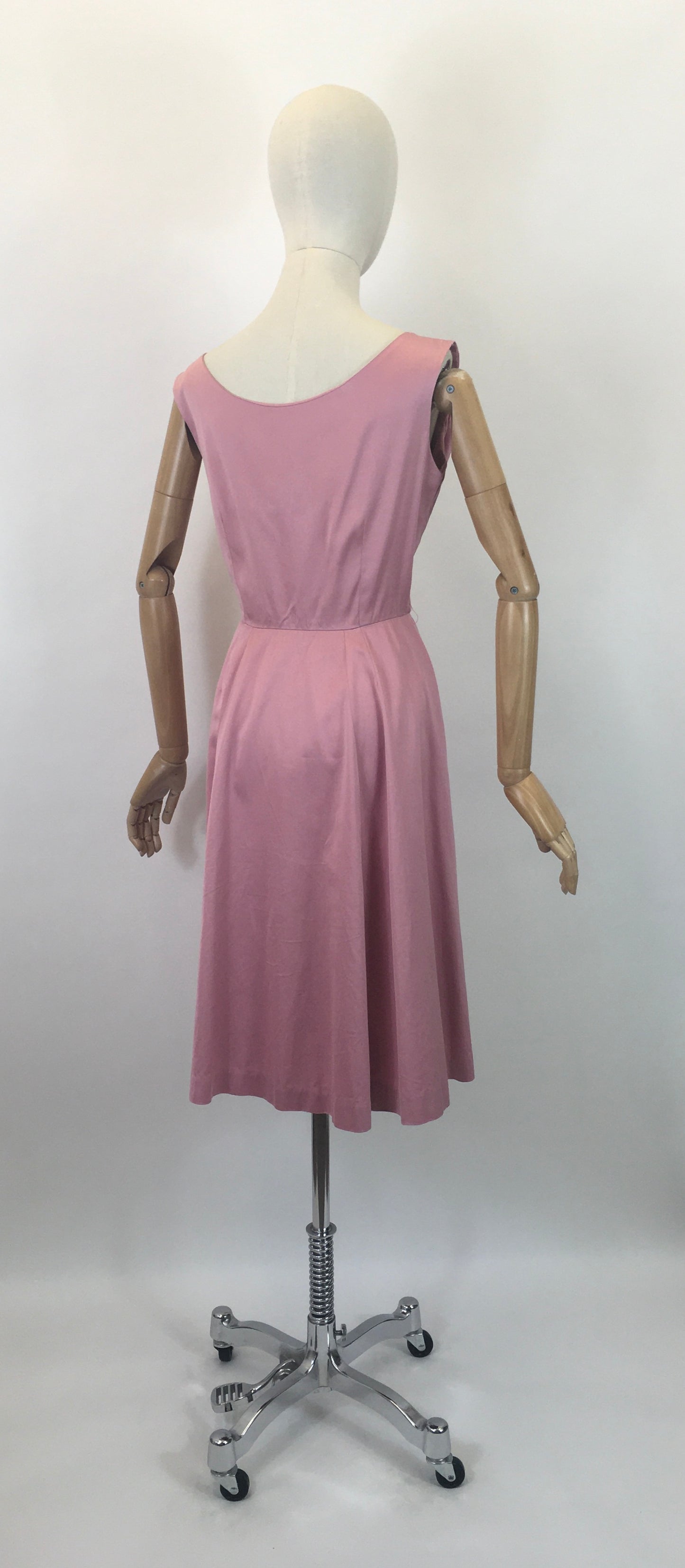Original 1950's Sensational Dress with Beadwork Detailing - In a Delicate Rosebud Pink
