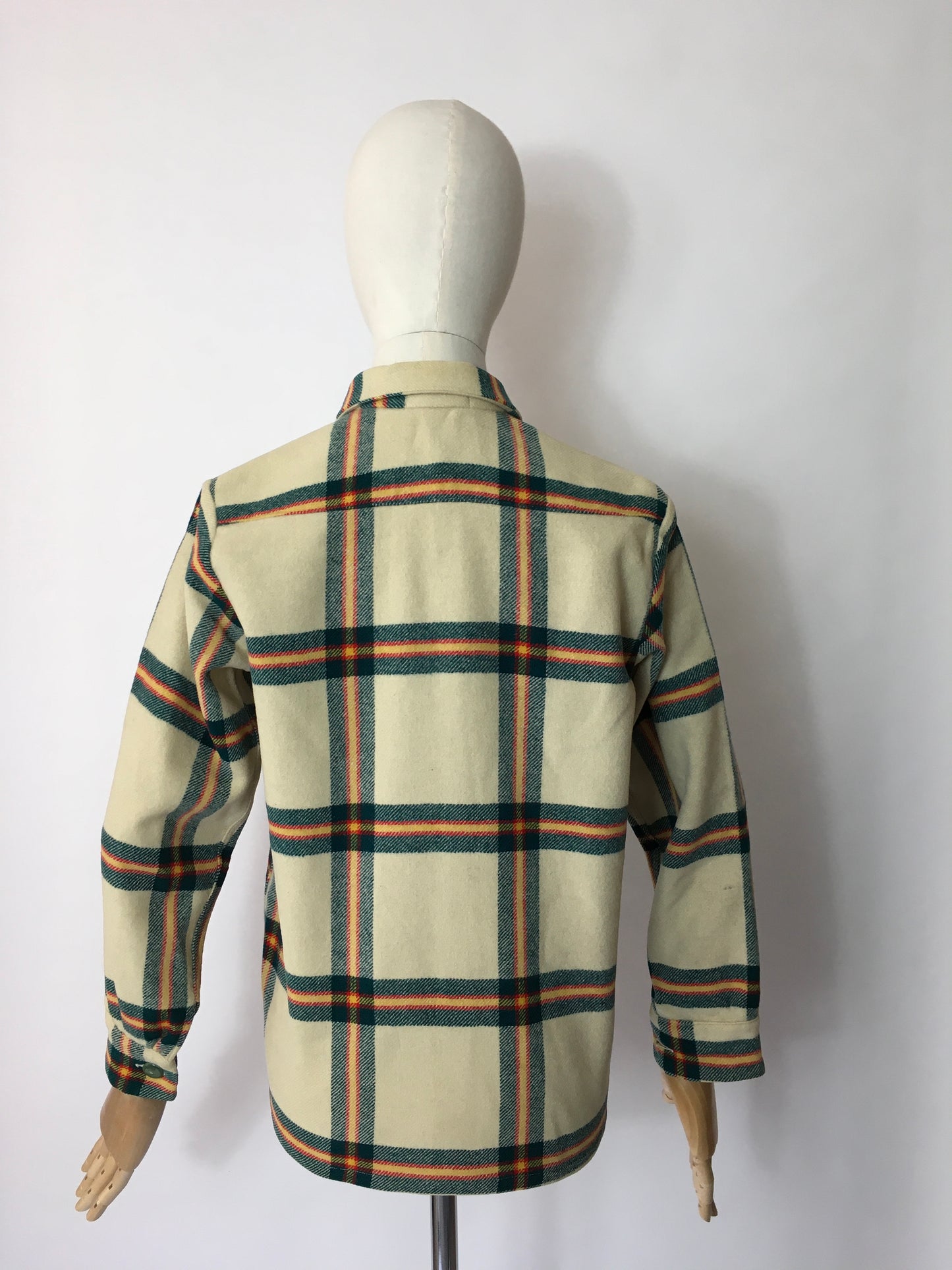 Original 1940’s American Jacket - In a lovely Plaid In Red, Green & Yellow on a Soft Cream