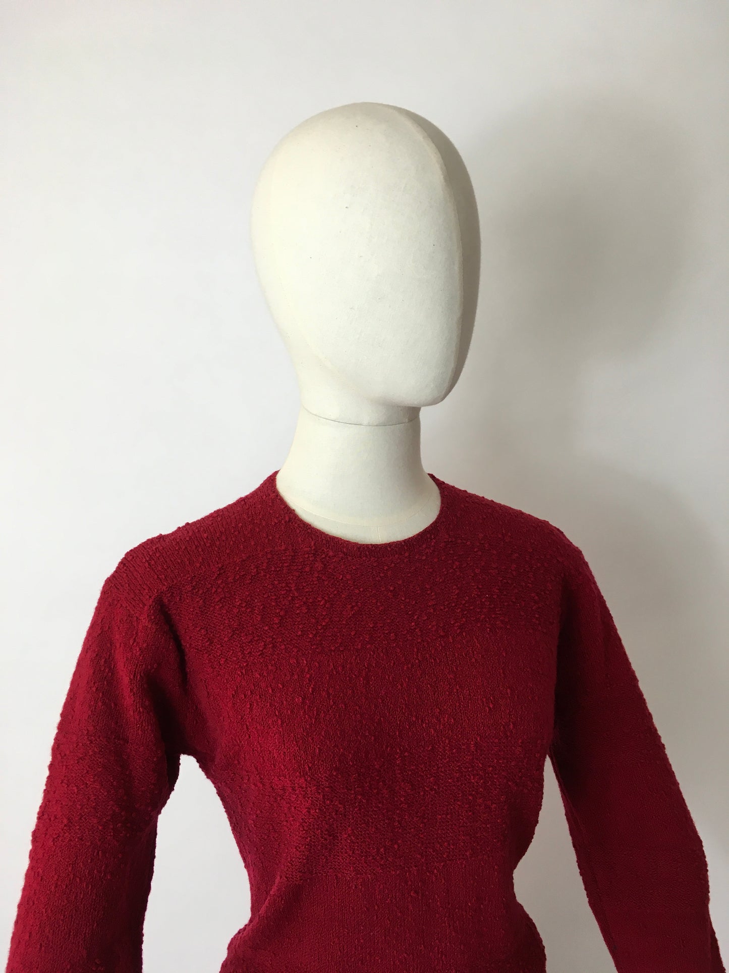 Original 1940’s Knitted Dress - In a Beautiful Raspberry Red Colour