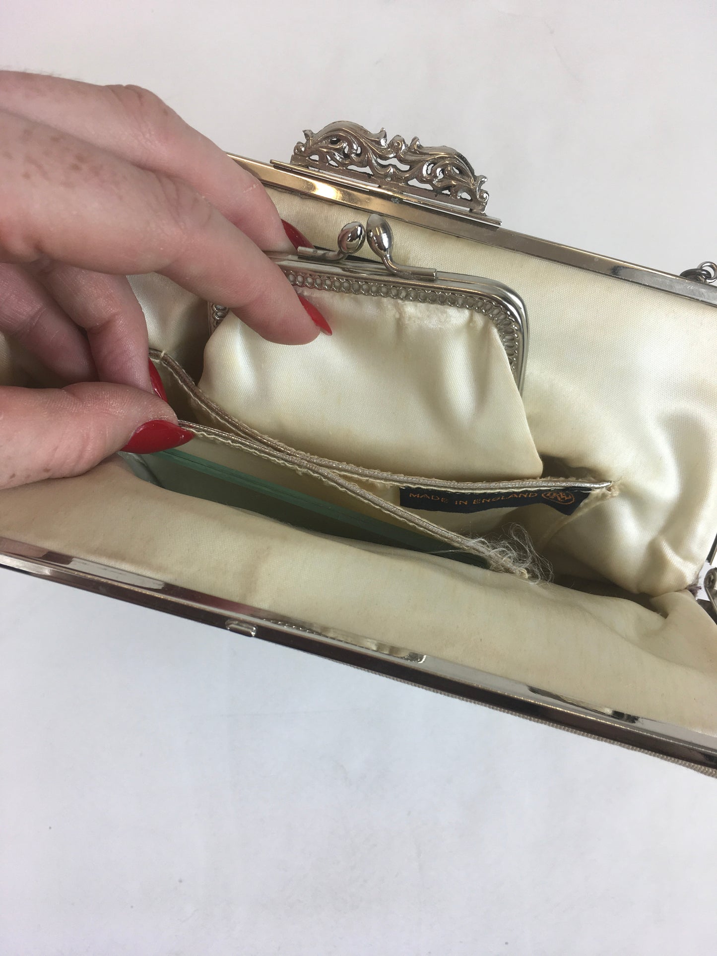 Original 1950’s Floral Tapestry Handbag - By ‘ Harrods’ in Violets, Lilacs and Greens