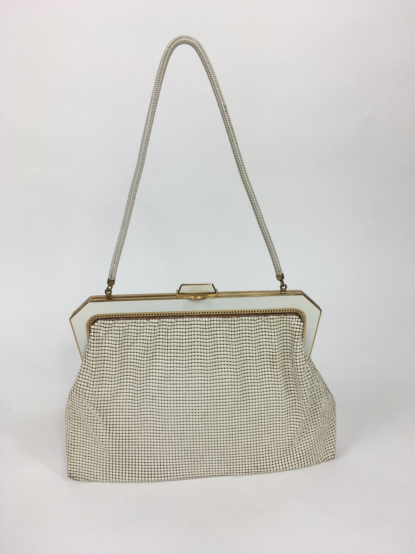 Original Late 1950s Early 1960’s Chain Bag - In a Fabulous Bright White with Lots of Movement