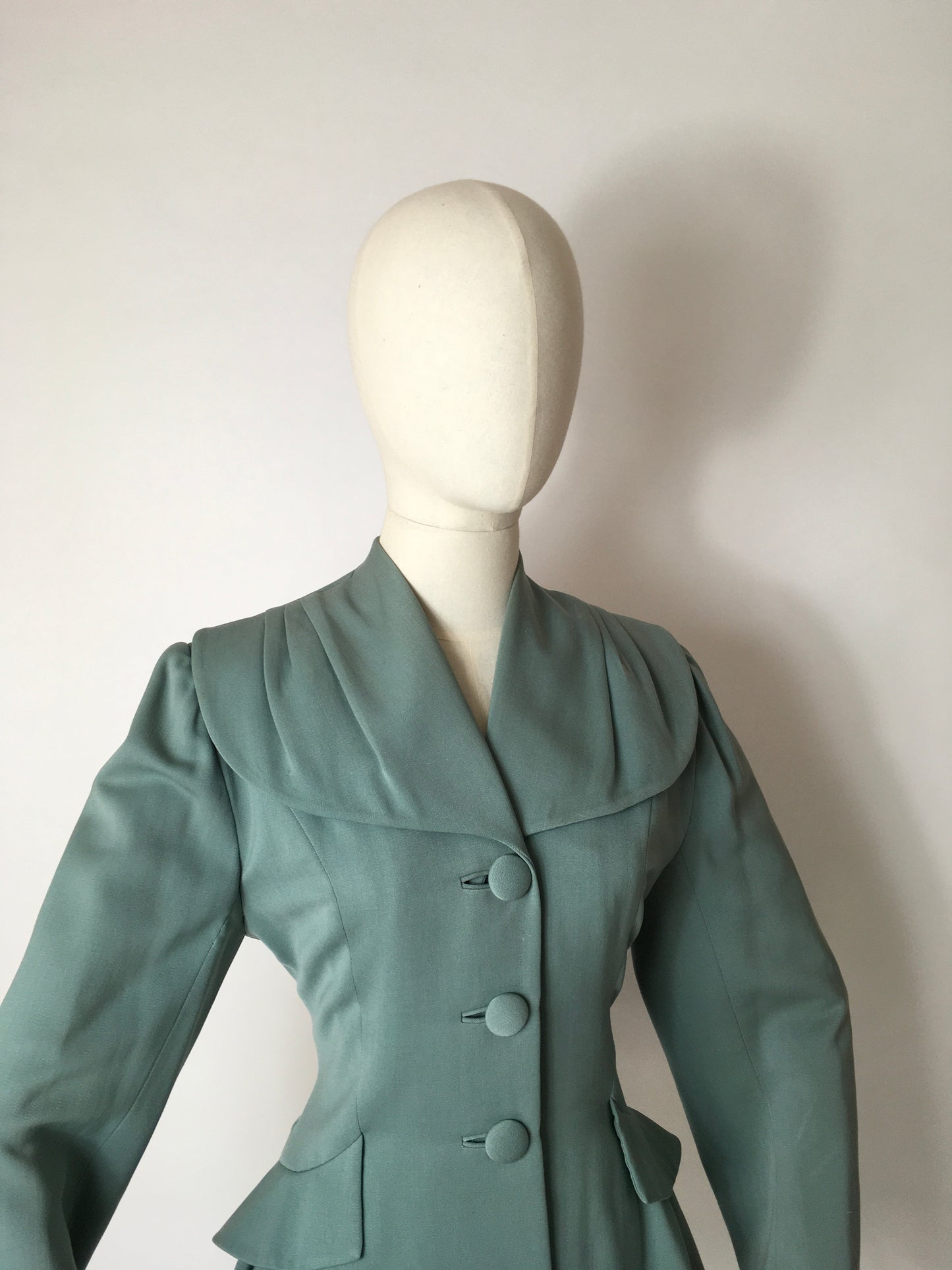 Original 1940’s Black Label ‘ Lilli Ann ‘ - In the Most Beautiful Soft Duck Egg Colour Pallet