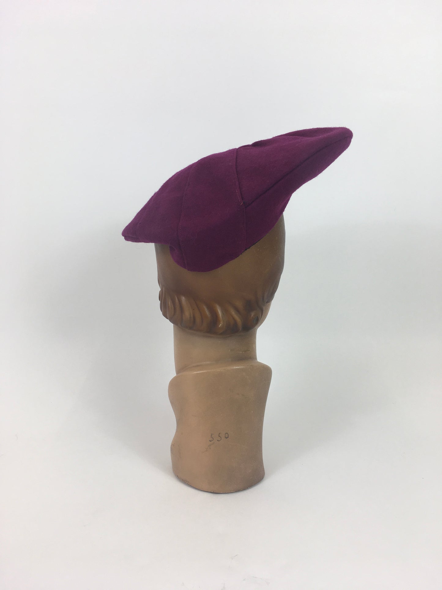 Original 1940’s American Pleated Beret Hat - In A Beautiful Deep Plum