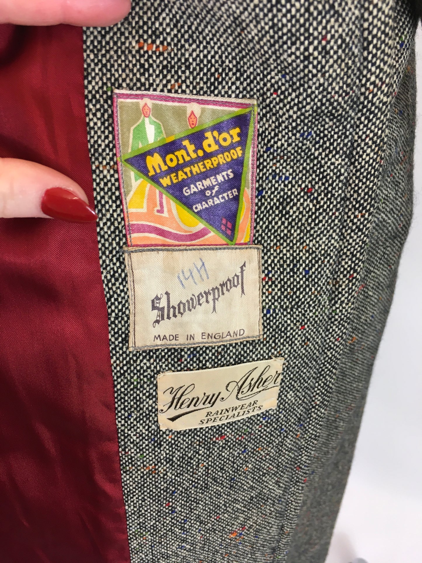 Original 1950’s Fabulous Showerproof Coat - With Contrast Velvet Peter Pan Collar